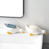 Fewile 1 Pack Shower,Bathroom,Bar,Kitchen,Counter Duck Ceramic Soap Dishes,Soap Holder with Drain,Soap Dish