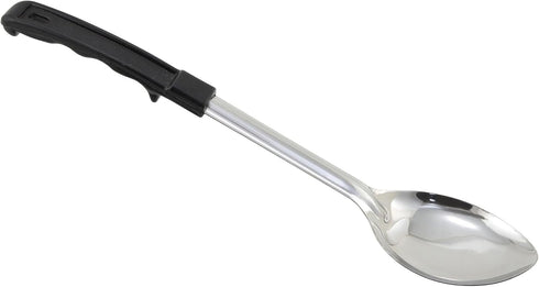 Winco Prime Stainless Steel Basting Spoon with Stop Hook Handle, NSF, Solid, 13"