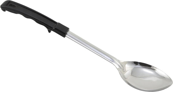 Winco Prime Stainless Steel Basting Spoon with Stop Hook Handle, NSF, Solid, 13"