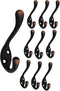 QCAA Premium Quality Heavy Duty Coat and Hat Hook Hanger - 3-3/8", Zinc Die Cast, Oil-Rubbed Bronze, 10 Pack