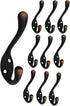 QCAA Premium Quality Heavy Duty Coat and Hat Hook Hanger - 3-3/8", Zinc Die Cast, Oil-Rubbed Bronze, 10 Pack