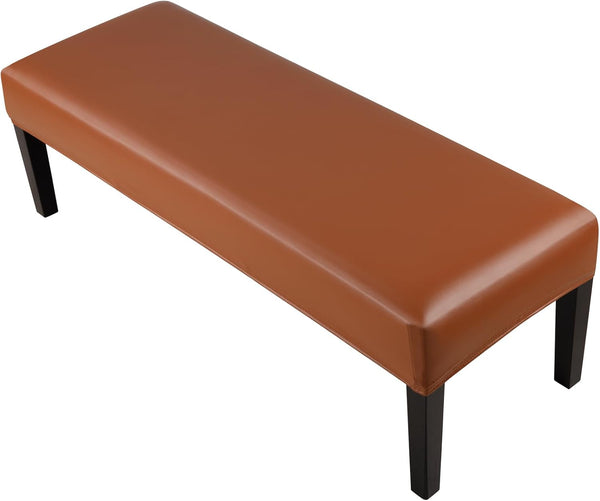 YISUN Leather Dining Room Bench Covers, Stretch Spandex Upholstered Bench Slipcover Removable