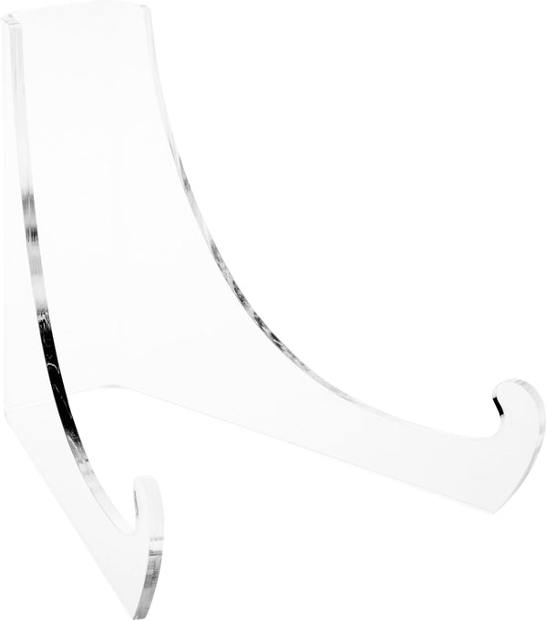 Plymor 2 Pack Clear Acrylic Flat Back Easel with Extra Deep Support Ledges, 6" H x 6.375" W x 7.5" D