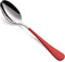 Red Dine Spoons Set, 12 Piece 7.3-Inch Red Handle Silverware Spoon, 18/0 Stainless Steel Flatware