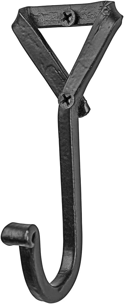 GoCraft Handmade Wrought Iron Coat Hook, Decorative Colonial Wall Decor for Coats, Towels, Scarves