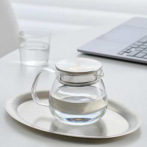 IwaiLoft Glass Teapot with Removable Stainless Steel Filter, Stovetop & Microwave Safe, 15OZ