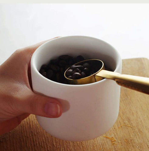Ceramic Pure Color Sugar Bowl, Spice Jar Storage Pot with Wooden Lid