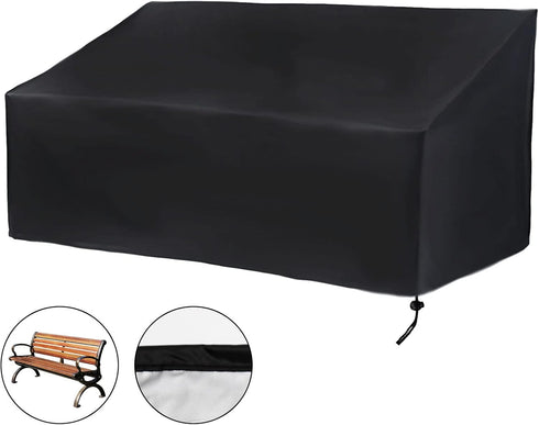 Hoypeyfiy Waterproof Oxford Fabric Patio Bench Cover - Black, Fits Standard Benches