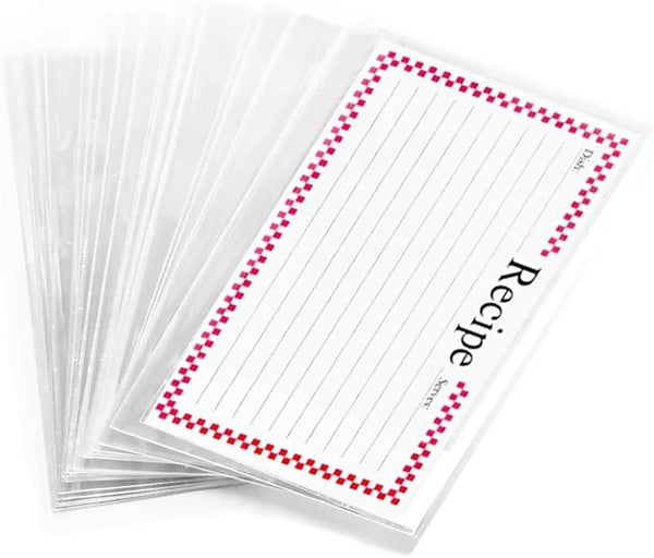 Clear 3x5 Inch Recipe Card Cover,Index Card Sleeve,100 Pack Recipe Card Protector (3x5 Inches)