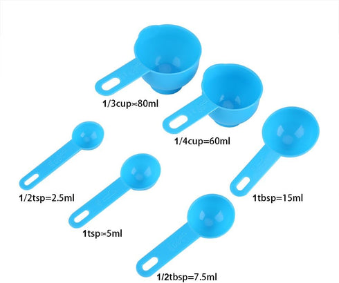 Plastic Measuring Cups with Measuring Spoons - 7Pcs Measuring Cups and Spoons Set for Kitchen