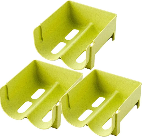 Hemoton Refrigerator Bottle Rack, 3pcs Stackable Plastic Wine and Water Bottle Organizer for Pantry Countertop
