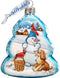 Building A Snowman Glass Ornament, Christmas Decor, 773021 Art by G.DeBrekht