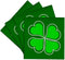 3dRose Lucky Green Shamrock - Ceramic Tile Coasters, Set of 4