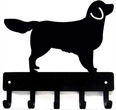 Golden Retriever Key Holder & Dog Leash Hanger - Large 9 inch Wide with 5 Hooks - Made in the USA