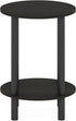 2-Tier Furinno Turn-N-Tube Side Table, Round End Table, Toolless Assembly Night Stand, Bedside Table with Open Shelf