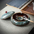 5.7" Ceramic Ashtray with Lids, Windproof Cigarette Ash Holder for Indoor or Outdoor Use