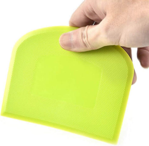 2 Pieces Dough Scraper - Flexible Plastic Bowl Scraper, Food-safe Dough Cutter for Multipurpose Food Scrapping, White,