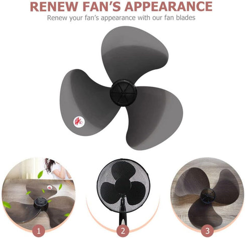 DOITOOL Plastic Fan Blade Replacement, 3 Leaves Universal Household Standing Fan Blades, 16 Inch