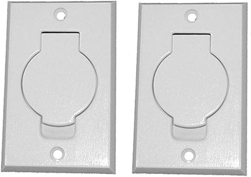 Pokin (2) Central Vacuum White Inlet Valves for Beam Central Vac - White Round Door