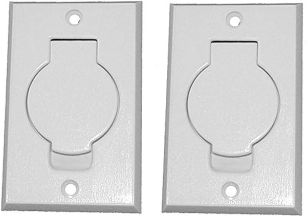 Pokin (2) Central Vacuum White Inlet Valves for Beam Central Vac - White Round Door