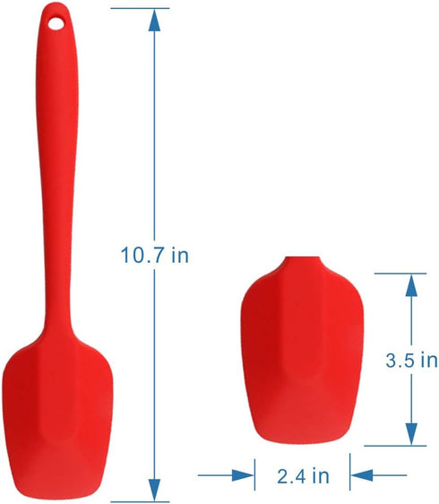 Silicone Spatulas, 10.6 inch Heat Resistant Rubber Spoon Spatula, Non-Stick Baking Mixing Tool (4 Pcs)