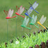 XIZHI 40 Pcs 3D Artificial Dragonfly Garden Ornaments, Miniature Fairy Garden Decoration, Yellow, Blue, Green, Red