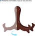uxcell 2pcs 6.3" Easel Plate Holder, Wood-like Plastic Folding Display Stand, Brown for Decorative Picture Frame