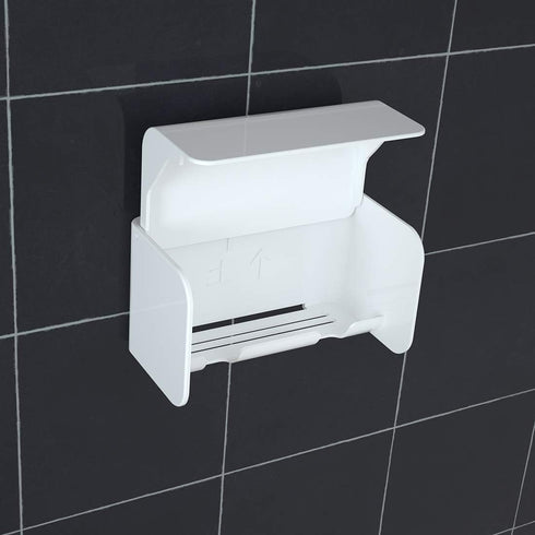 Wall Mounted Toothbrush Holder with Cover, Self Adhesive for Dorm Bathrooms and Shower, Holds 2 Toothbrushes