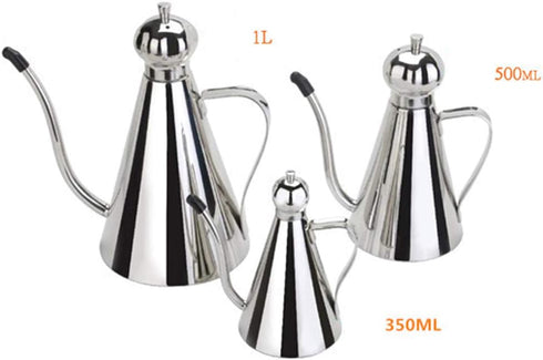 Stainless Steel Olive Oil Dispenser Bottle - Leakproof Oil Pot, Kitchen Storage Container (350ml)