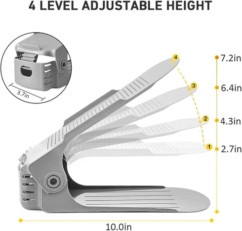 Shoe Slots Organizer 20 Pack - Shoe Stackers for a Pair of Shoes, Adjustable Thickening Expandable Shoe Rack