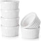 DOWAN Ramekins 4 oz Oven Safe for Creme Brulee Souffle, Porcelain Custard Cups, Set of 6, Classic White