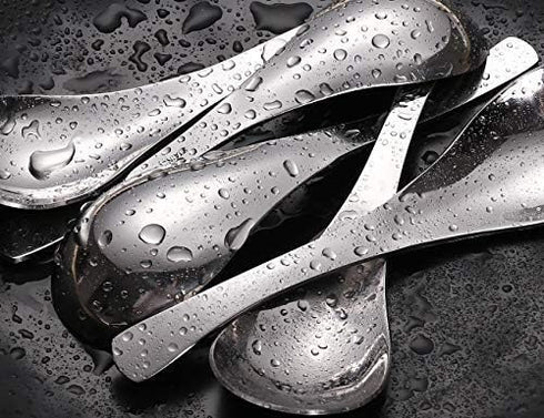 Soup Spoons, Stainless Steel Short Handle Spoons - Classic and Durable Soup Spoon, Set of 5