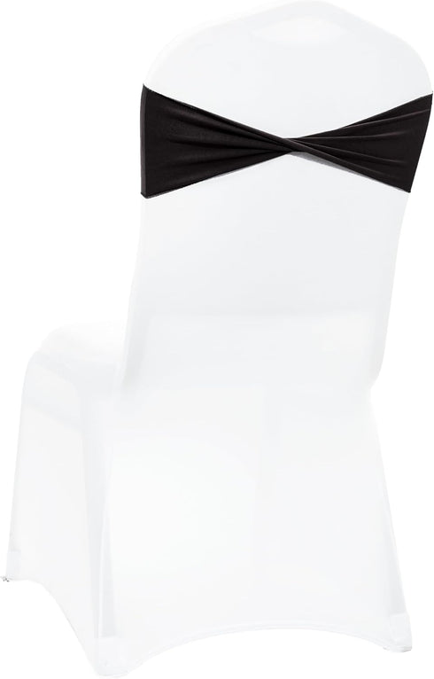 VDS Pack of 10 PCS | Black | Spandex Chair Sashes Bows
