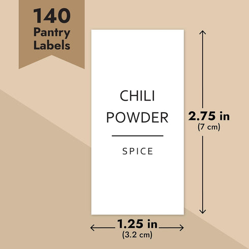 Talented Kitchen 140 Minimalist Spice Jar Labels, Preprinted Waterproof Kitchen Organization Stickers for Spice Jars
