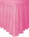 Unique Premium Hot Pink Solid Plastic Table Skirt, 29" x 14 ft, Pack of 1 - Elegant Design for Events