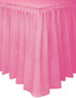 Unique Premium Hot Pink Solid Plastic Table Skirt, 29" x 14 ft, Pack of 1 - Elegant Design for Events