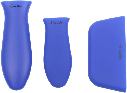 Silicone Hot Handle Holders, 3-Pack Mix (Blue)