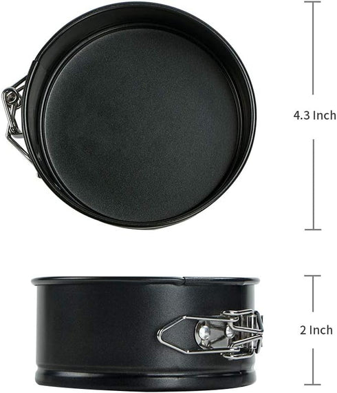 Webake Mini Springform Pan Set, 4.3 Inch, 2 Pieces Cheesecake Pans with Removable Bottom for Mini Cheesecake