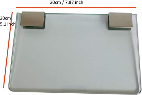 JMBL 7.87 5D (7.87 inch) Wall Mounted Tempered Glass Floating Decorative Display Shelf Home Office Decor in.L x