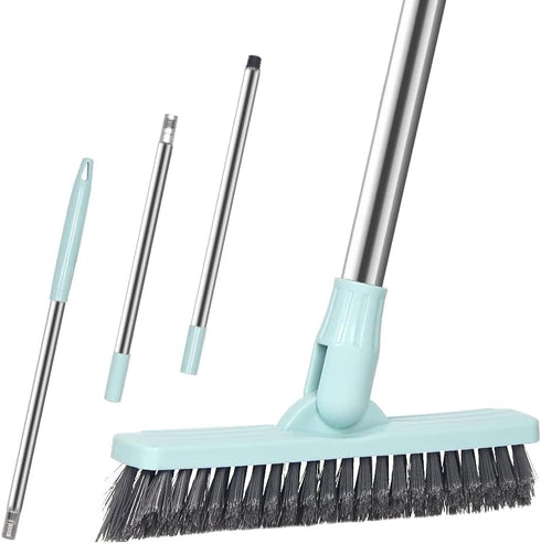 Affogato Floor Scrub Brush, Bathroom Long Handle Bathtub Push Broom, Shower Tile Grout Scrubber for Hard to Reach Areas