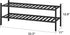 2-Tier Closet 33IN viewcare Black Shoe Rack, Long Shoe Rack for Entryway, Bamboo Wood Shoe Shelf for & Hallway, Long |