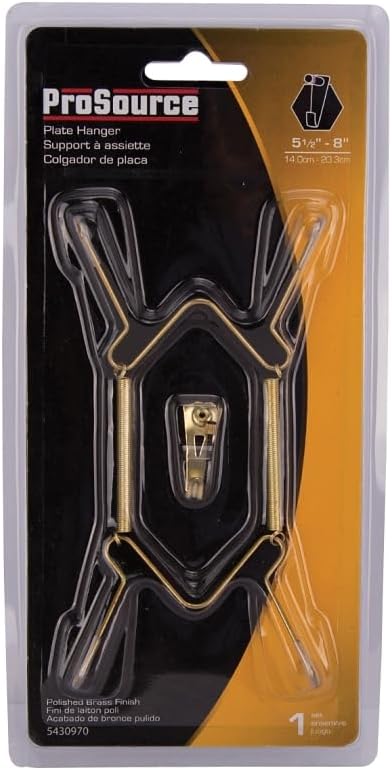 Rocky Mountain Goods ProSource Plate Hanger for Wall, Heavy Duty Polished Brass, Fits Decorative Plates (5.5" - 8")