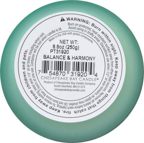 Chesapeake Bay Balance + Harmony Scented Candle - Water Lily Pear Fragrance, 50 Hours Burn Time