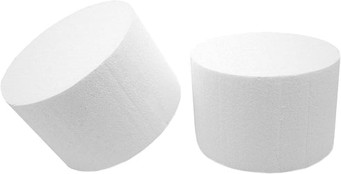 Bright Creations 2-Pack Foam Cake Dummies, Round Foam Cylinders 6 x 4 In for Cake Decorating, Crafts & Parties