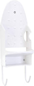 Woolite Wall Mount Iron and Ironing Board Organizer, Laundry Room Storage, Fits Most Irons, Easy Assembly, White