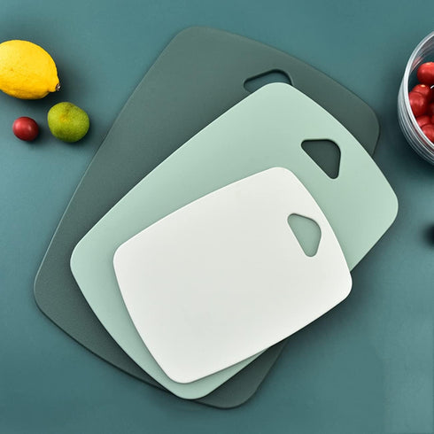 Plastic Cutting Board Set of 3 - Thick Chopping Boards for Kitchen, Easy Grip Handle, Dishwasher Safe (Green, 3Pcs)