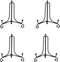(4 Pack) Black Iron Display Stand - Iron Easel Plate Display Photo Holder for Picture Frames, Decorative Plates, 4 Inch