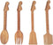 Bamboo Guitar Neck Shaped Kitchen Cooking Utensil Set - Set of 4: Spoon, Spatulas, Salad Fork, Musician Gifts