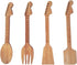 Bamboo Guitar Neck Shaped Kitchen Cooking Utensil Set - Set of 4: Spoon, Spatulas, Salad Fork, Musician Gifts