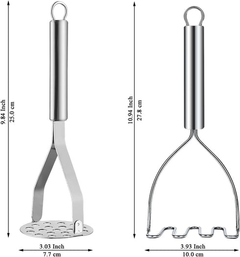 ReaNea 2pcs, Potato Masher Stainless Steel Mashed Potato Masher Kitchen Tool, Durable Mash Potatoes Masher Kitchen